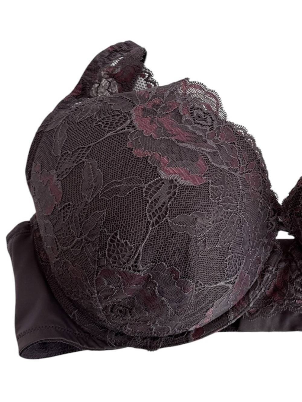 Torrid Curve Lacy Padded Bra 42DDD 42F Dusty Purple Floral Feminine Underwire
